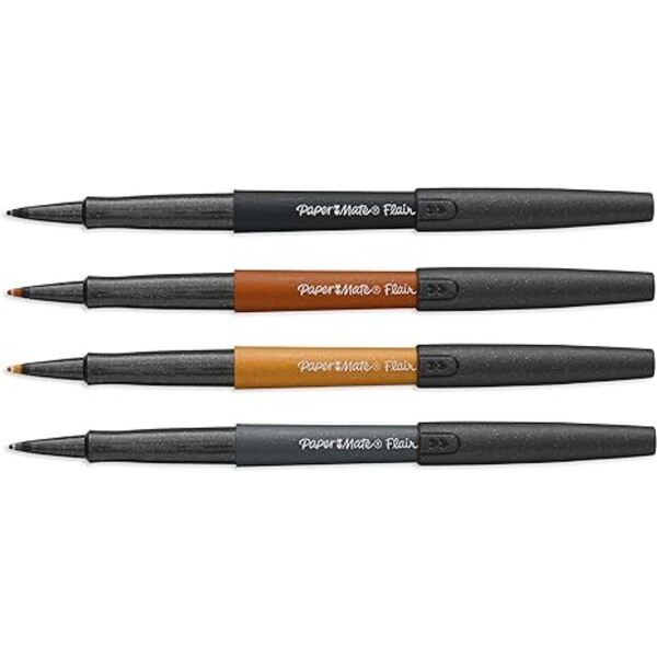 Paper Mate Flair! Felt Tip Pens (0.7 mm), Metallic City Lights, 4 ct