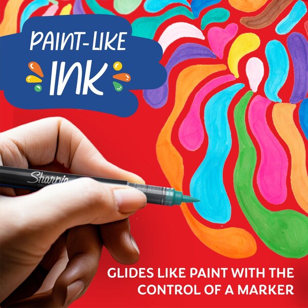 Sharpie Creative Water-Based Acrylic Markers, Brush Tip, 5 ct