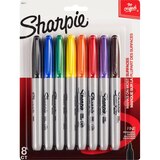 Sharpie Permanent Markers Fine Point, Assorted Colors, 8 ct, thumbnail image