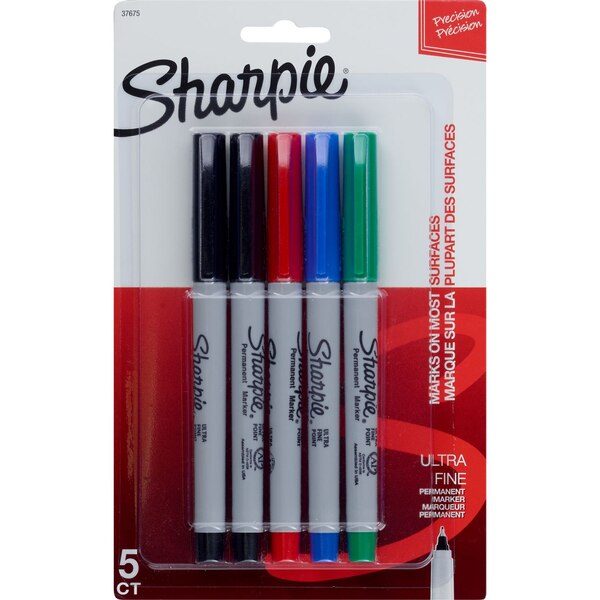 Sharpie Precision Ultra Fine Tip Marker, Assorted Colors, 5 ct