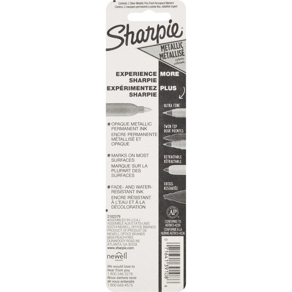 Sharpie Permanent Marker Fine Silver Metallic