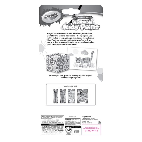 Crayola Washable Kids' Paint Pots & Brush, 18 Colors