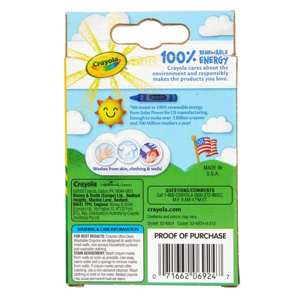 Crayola Ultra Clean Crayons, 24 CT