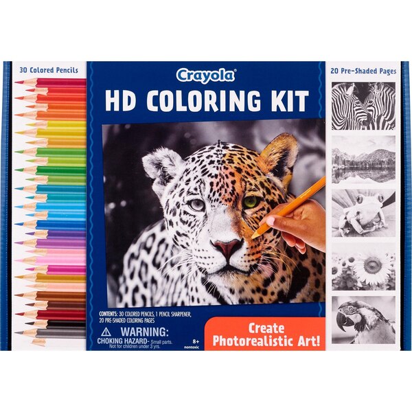 Crayola HD Coloring Kit with Colored Pencils & Coloring Pages
