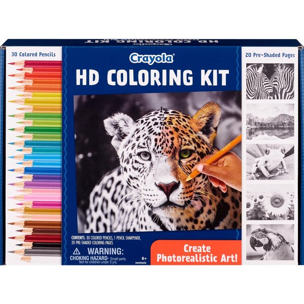 Crayola HD Coloring Kit with Colored Pencils & Coloring Pages