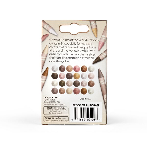 Crayola Colors of the World Crayons,  24 ct