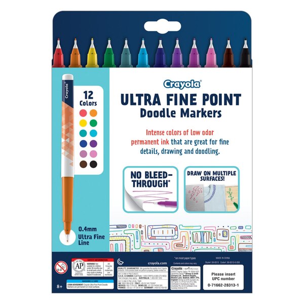 Crayola Ultra Fine Point Doodle Marker, 12 ct