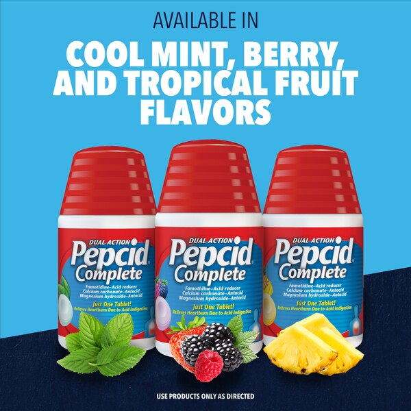 Pepcid Complete Dual Action Chewable Tablets, Berry