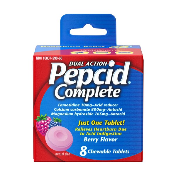 Pepcid Complete Chew Tablets, Berry, 8 CT