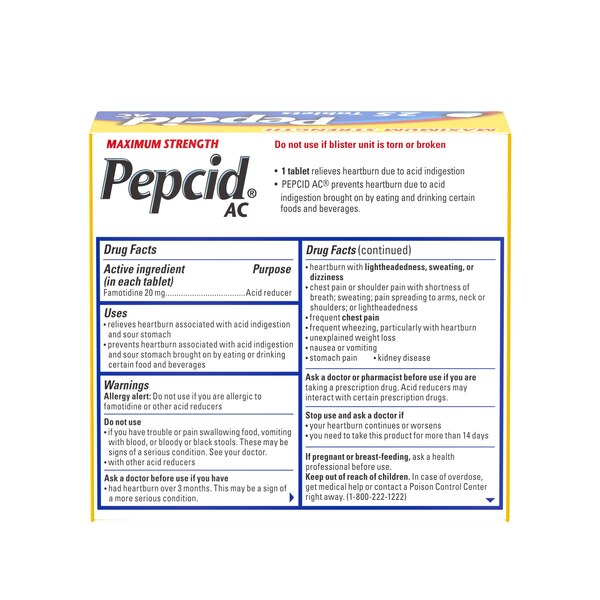 Pepcid AC Maximum Strength Heartburn Prevention & Relief Tablets