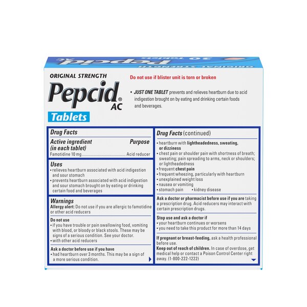 Pepcid AC Original Strength for Heartburn Prevention & Relief