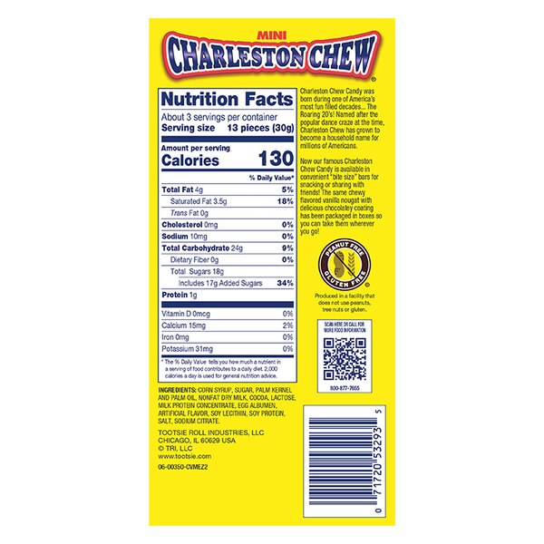 Charleston Chew Vanilla Mini, Theater Box, 3.5 oz