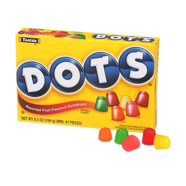 Dots Assorted Fruit Flavored Gumdrops, Theater Box, 6.5 oz