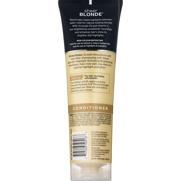 John Frieda Sheer Blonde Highlight Activating Brightening Conditioner, 8.45 OZ.