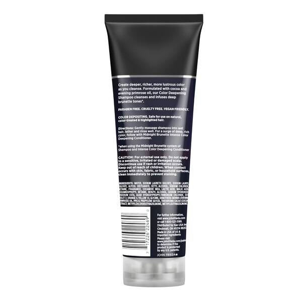 John Frieda Midnight Brunette Color Deepening Shampoo, 8.3 OZ
