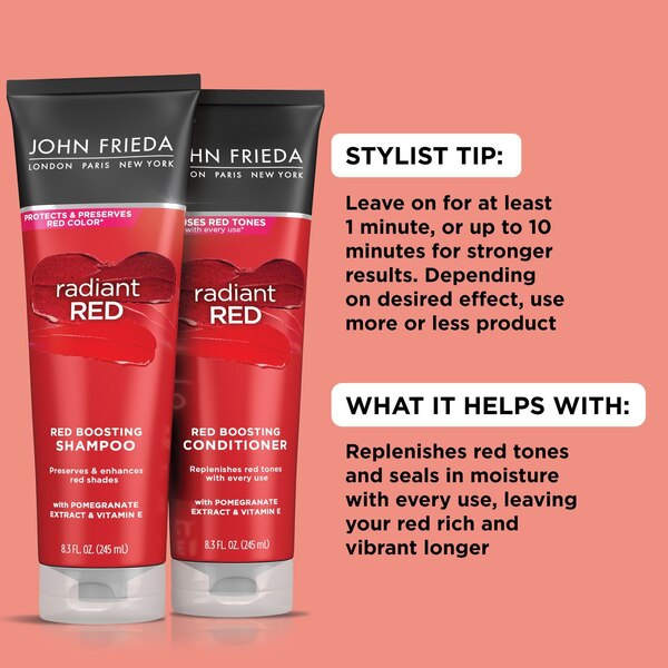 JOHN FRIEDA Radiant Red Red Boosting Conditioner, 8.3 OZ