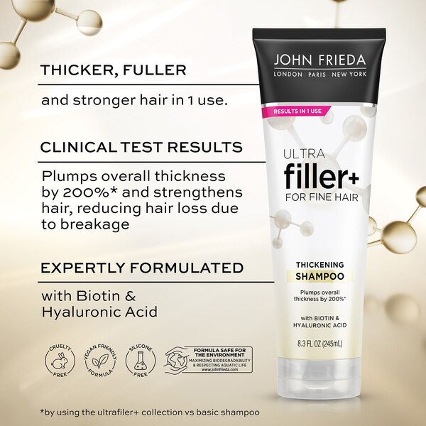 John Frieda ULTRAfiller+ Thickening Shampoo for Fine Hair, 8.3 OZ