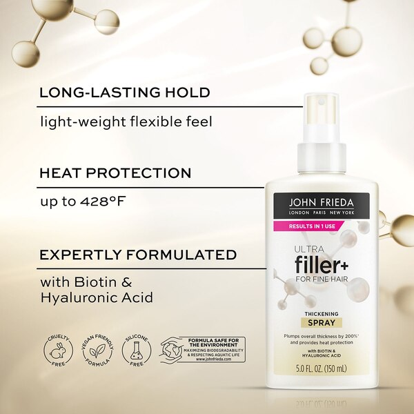 John Frieda ULTRAfiller+ Thickening Spray for Fine Hair, 5 OZ