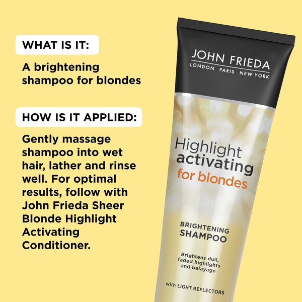John Frieda Sheer Blonde Highlight Activating Brightening Shampoo, 8.45 OZ.