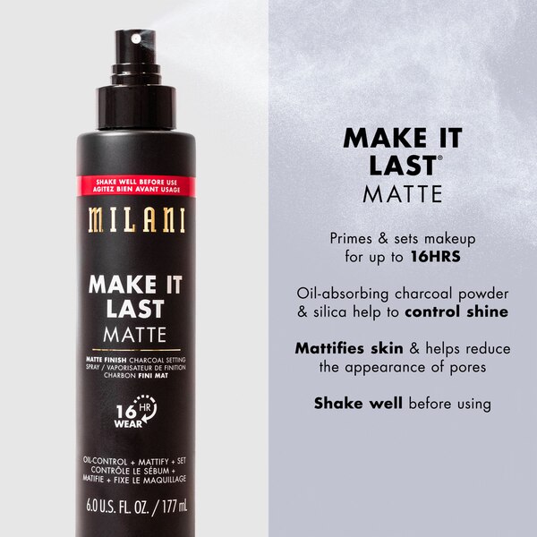 Milani Make It Last Matte Finish Charcoal Setting Spray Xl