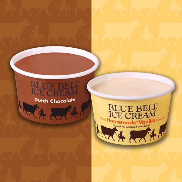 Blue Bell Ice Cream, Cups Dutch Chocolate & Homemade Vanilla 12 ct, 3 oz