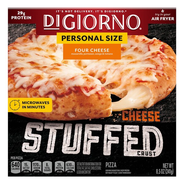 DIGIORNO, Frozen Pizza, Frozen Four Cheese Pizza, Personal Pizza, Stuffed Crust Pizza, 8.5 oz