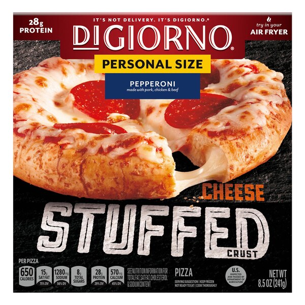 DIGIORNO, Frozen Pizza, Pepperoni Pizza on a Stuffed Pizza Crust, Personal Pizza, 8.5 oz