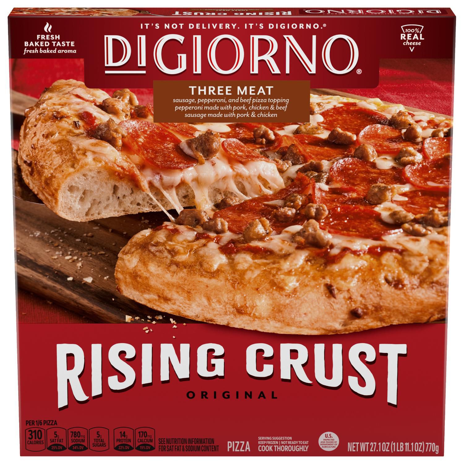 DiGiorno, Rising Crust 3 Meat Pizza, 27.1 Oz