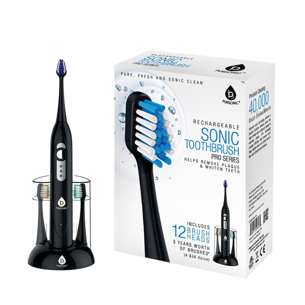 Pursonic Sonic Toothbrush with 12 Brush Head Attachments