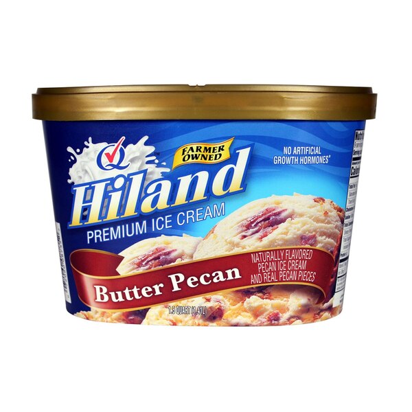 Hiland, Butter Pecan Ice Cream, 48 oz
