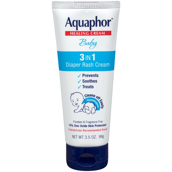 Aquaphor Baby Healing Diaper Rash Cream 3in1 Zinc Oxide 15%, 3.5 OZ