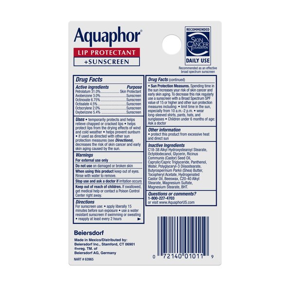 Aquaphor Lip Protectant with SPF 30, 0.35 OZ
