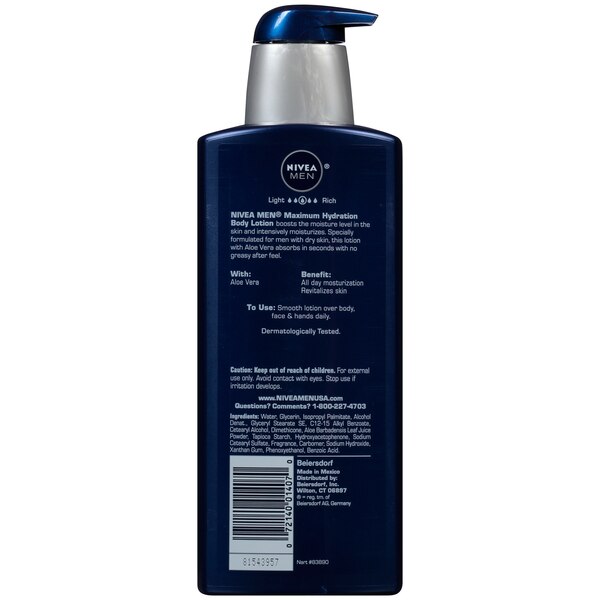 NIVEA MEN Maximum Hydration 3-in-1 Nourishing Lotion, 16.9 OZ