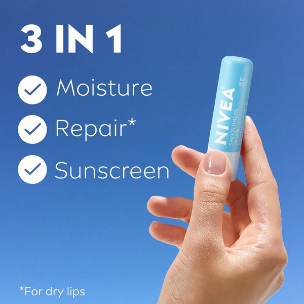 NIVEA Smoothness Lip Care with Broad Spectrum SPF 15 Sunscreen, 2 CT