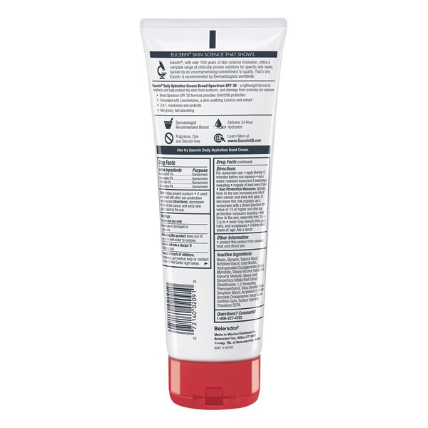 Eucerin Daily Hydration Body Creme Broad Spectrum SPF 30, 8 OZ