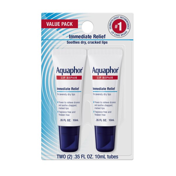 Aquaphor Lip Repair Twin Pack, 2 0.35 OZ Tubes