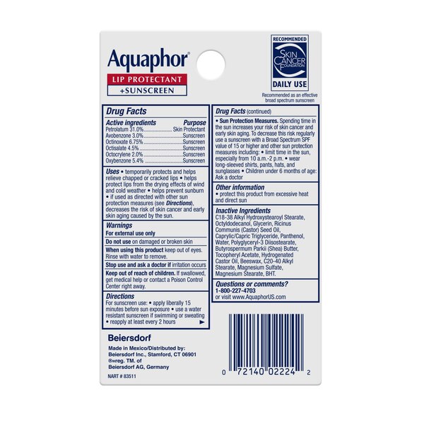 Aquaphor Lip Repair & Protect SPF 30 Dual Pack
