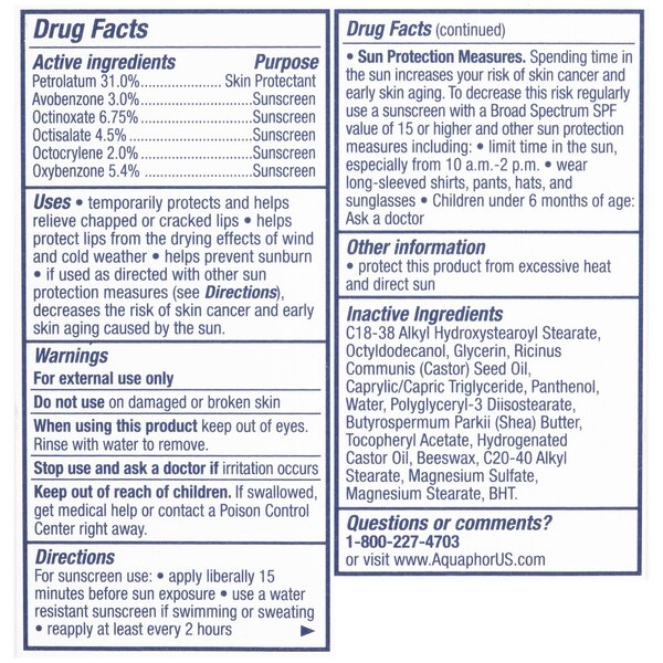 Aquaphor Lip Repair & Protect SPF 30 Dual Pack