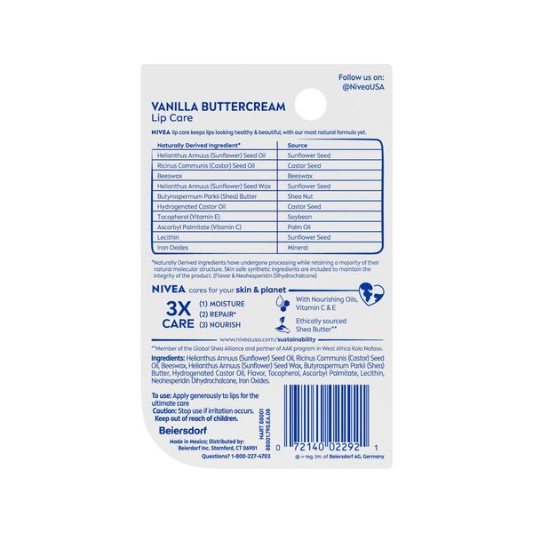 Nivea Lip Care, Vanilla Buttercream