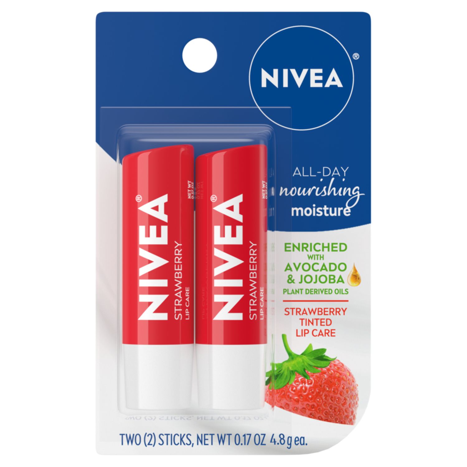 NIVEA Strawberry Lip Stick, 2 Sticks