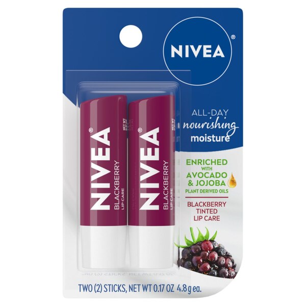 Nivea Lip Care, Blackberry, 2 CT