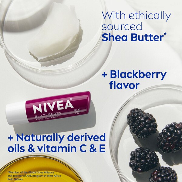 Nivea Lip Care, Blackberry, 2 CT