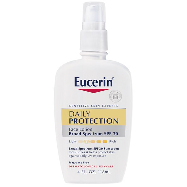Eucerin - Loción facial hidratante de protección diaria, amplio espectro, FPS 30, 4 oz