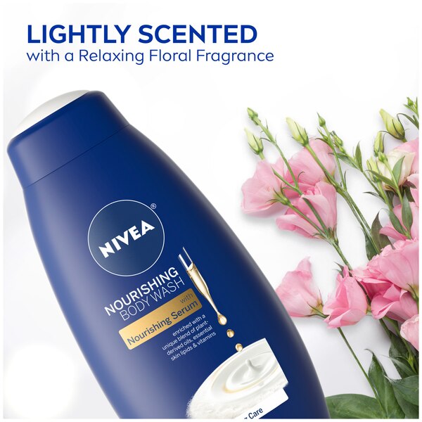 NIVEA Nourishing Care Body Wash with Nourishing Serum, 20 OZ
