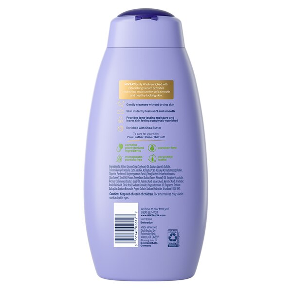 NIVEA Nourishing Care Body Wash with Nourishing Serum, 20 OZ