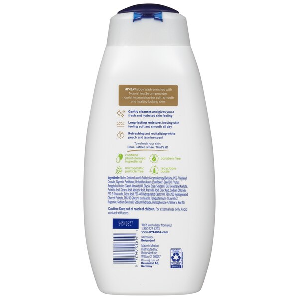 NIVEA Refreshing Body Wash with Nourishing Serum, 20 OZ