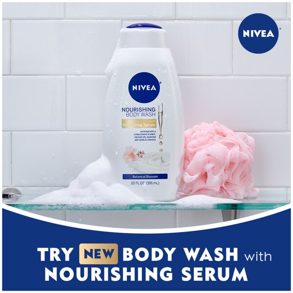 NIVEA Nourishing Care Body Wash with Nourishing Serum, 20 OZ