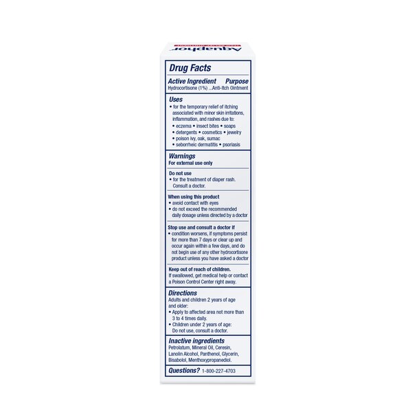 Aquaphor Itch Relief Ointment, 1% Hydrocortisone, 1 OZ