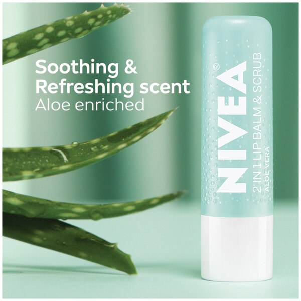 NIVEA 2 in 1 Lip Balm & Scrub with Aloe Vera