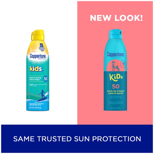 Coppertone Kids Sunscreen Water Resistant Continuous Spray Broad Spectrum SPF 50, 5.5 OZ